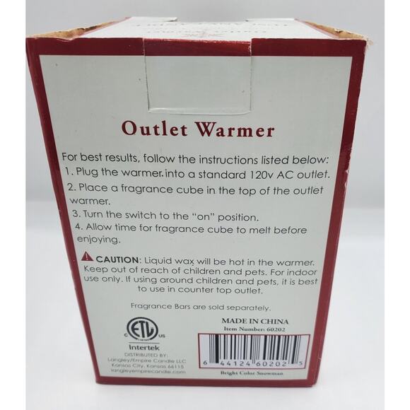 Tuscany Ceramic Outlet Wax Melt Warmer Christmas Winter Holiday Snowman NIB - Picture 9 of 10